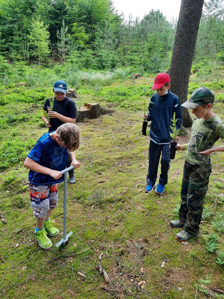 Smrkový les v Českých Libchavách navštívily děti
